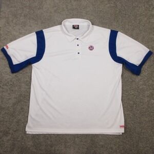 New York Mets Polo Shirt Mens 2XL White Stitches MLB Baseball Golf Embroidered
